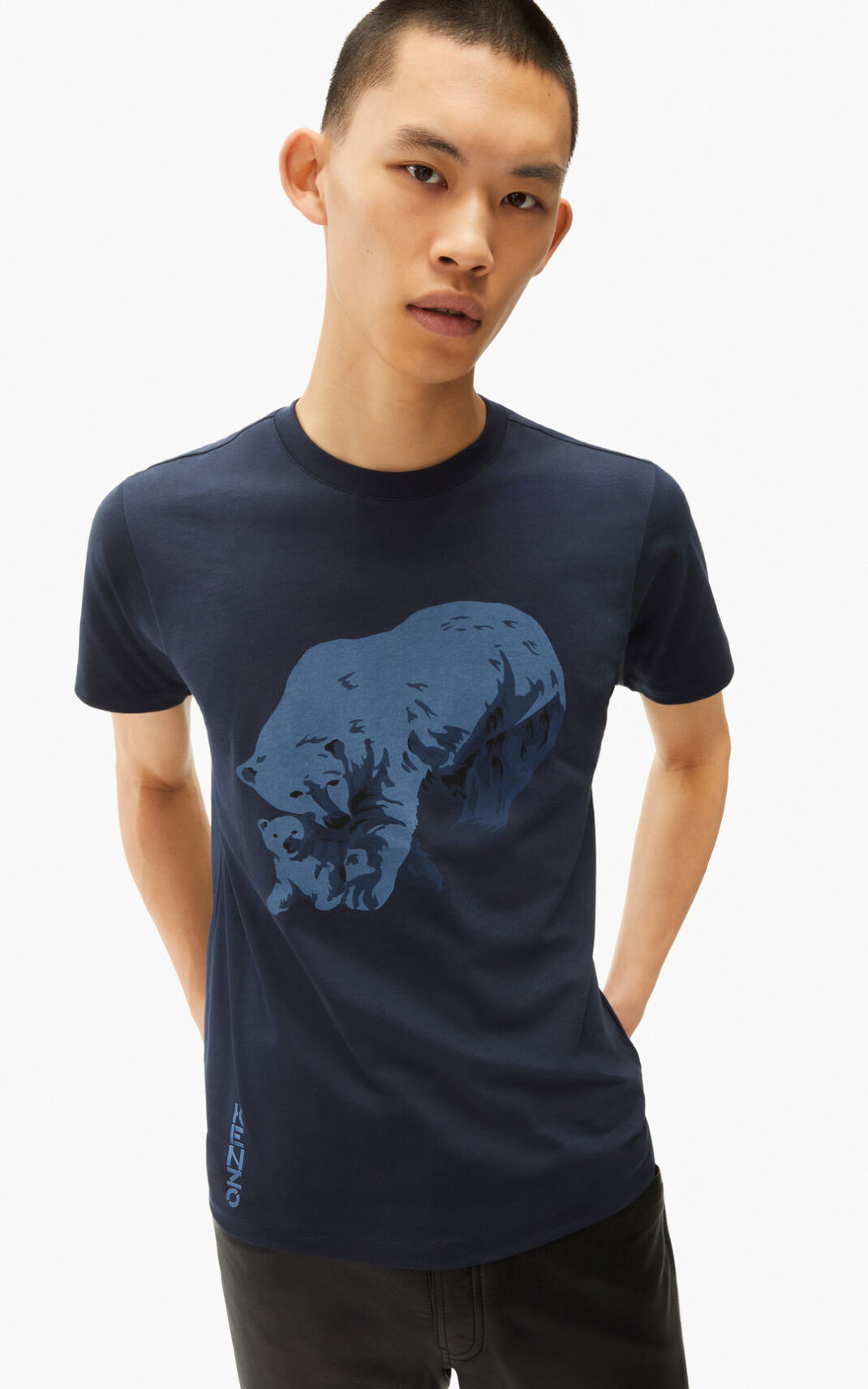 Camisetas Kenzo The Invierno Capsule Polar Bear Hombre Azules Negras - SKU.3212281